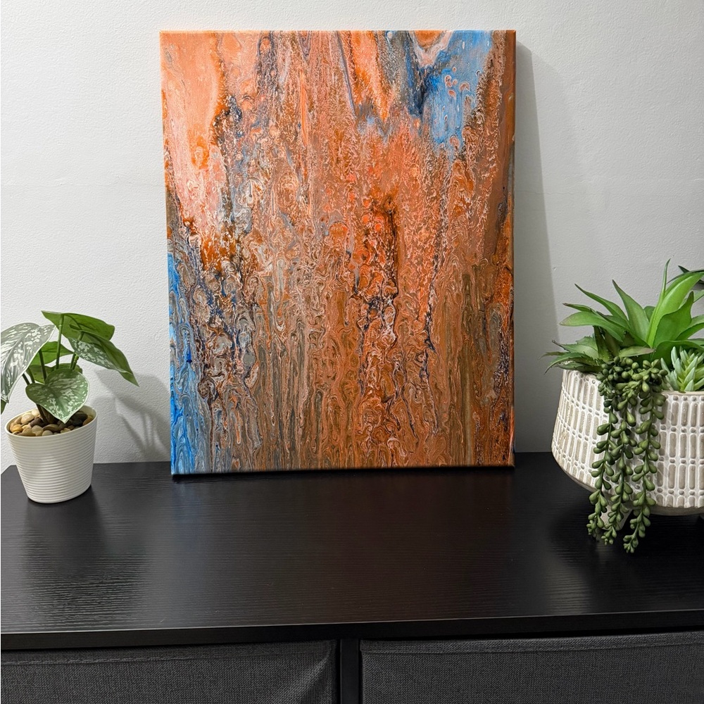 Original Abstract Art 16x20 One Of Kind Handmade Painting On Canvas
